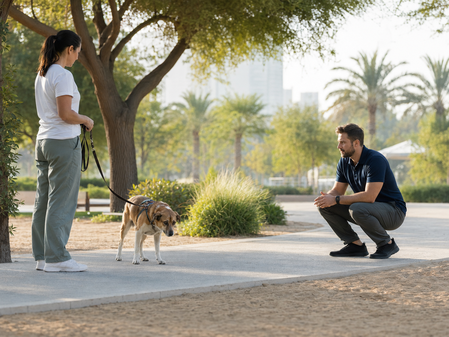 Structured outdoor dog training in Dubai