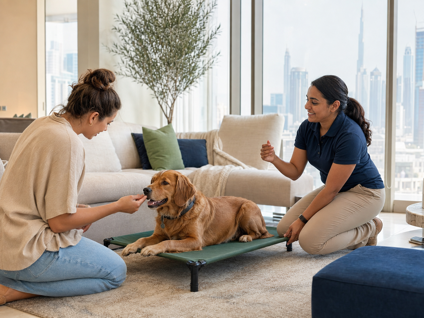In-home dog behavior training in Dubai