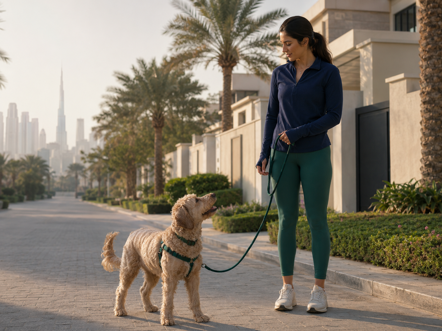 Dog and owner building understanding during a walk